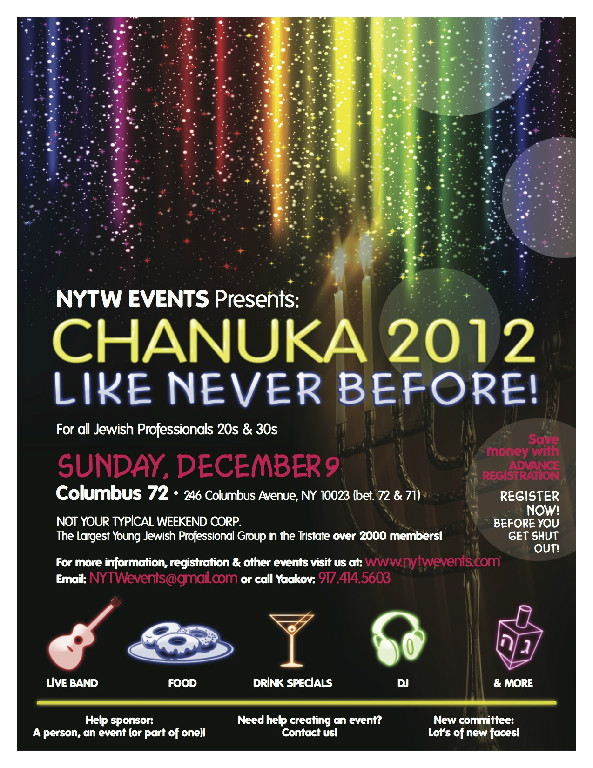 annual chanuka event for 20s and 30s 2012 december 9 2012