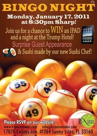 welcome to our third b i n g o night... win an ipad january 17 2011