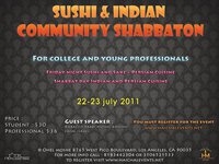 sushi  sake  and  indian food community shabbaton july 22 2011